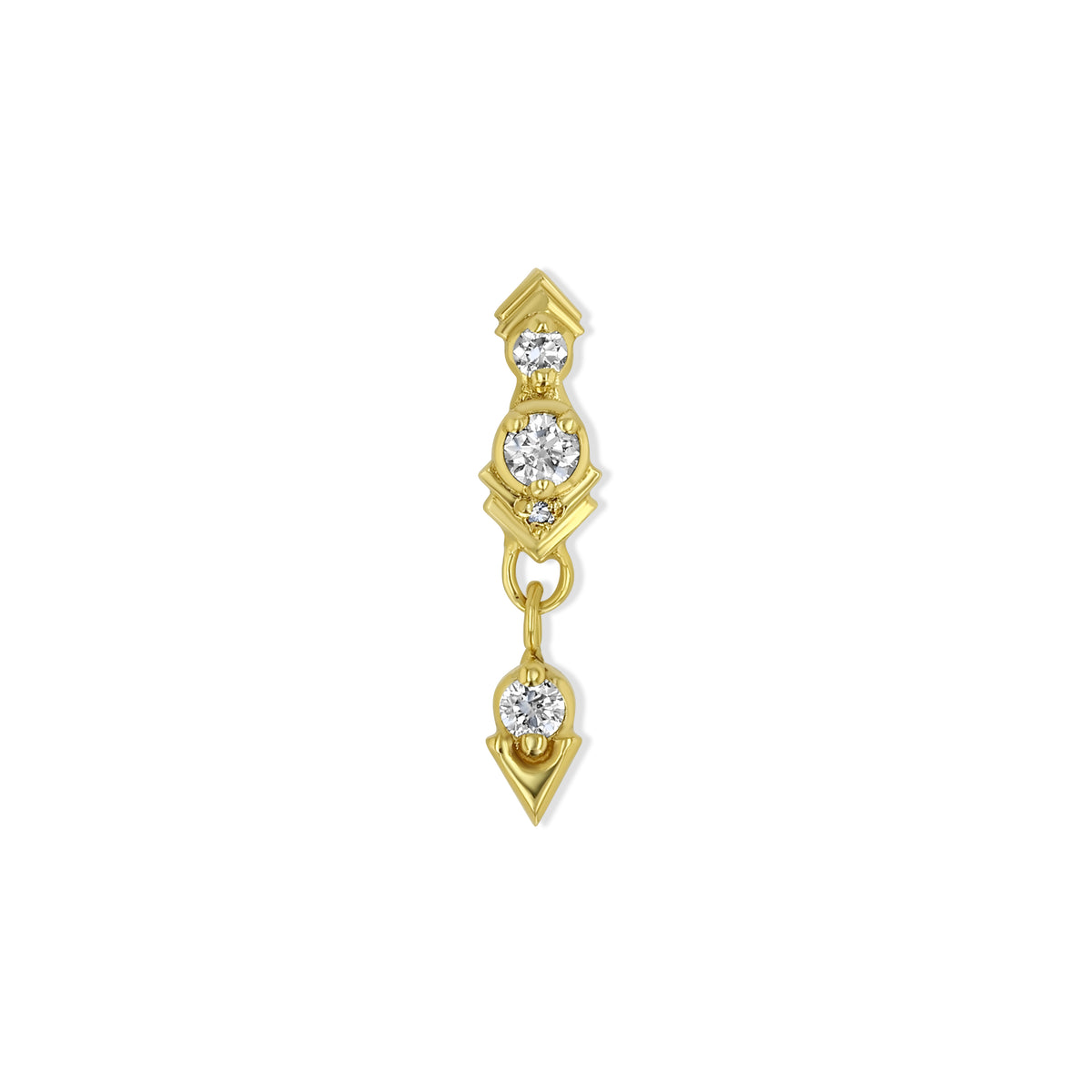Pendulum Dangle - 18K Gold Diamond Studs | SXO Studios