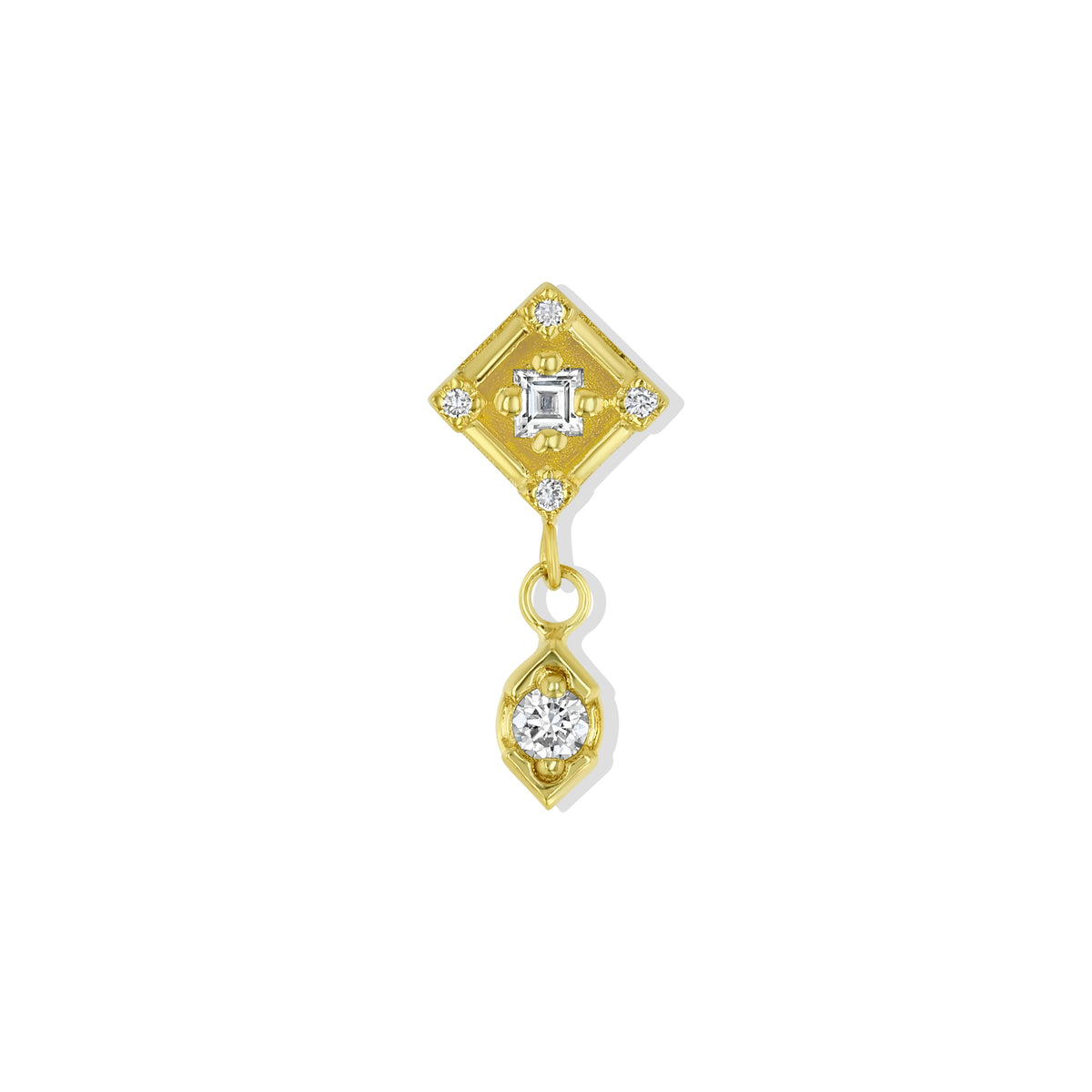 Fortress Dangle - 18K Gold Diamond Studs | SXO Studios