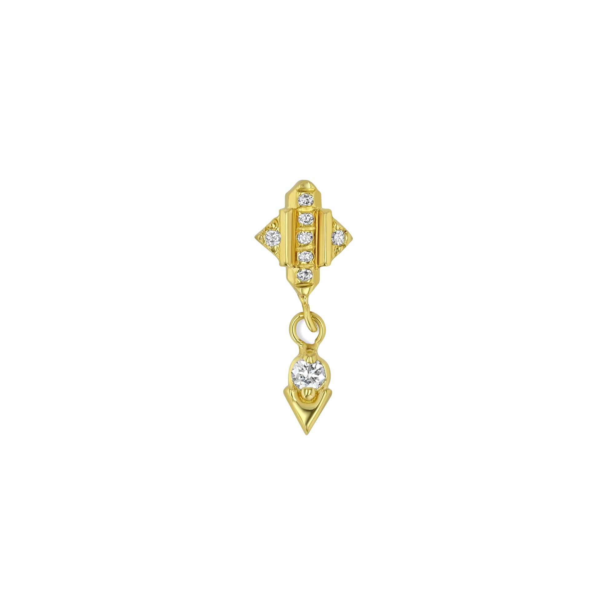 Temperance Dangle - 18K Gold Diamond Studs | SXO Studios